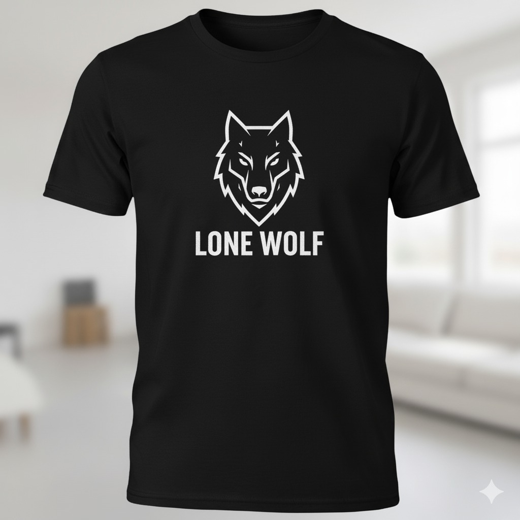 Black Wolf Printed Tshirt
